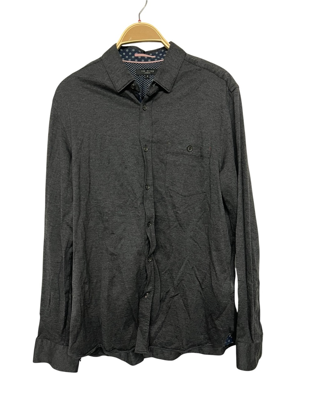 Ted Baker Grey Long Sleeve Button Down Shirt Size Large